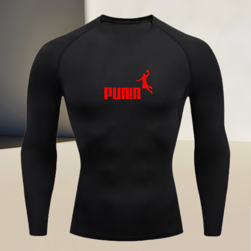 T Shirt Tight Fit - เสื้อยืดแขนยาวคอกลมสำหรับผู้ชาย ผ้าบาง แห้งเร็ว กระชับรูปร่าง เสริมกล้ามเนื้อ ผ้ายืดหยุ่นสูง