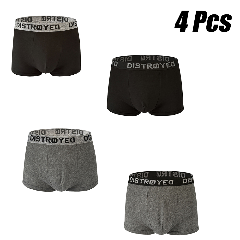 Multi Pack Underwear - ชุดกางเกงบ็อกเซอร์ไร้ตะเข็บสำหรับผู้ชาย ระบายอากาศได้ดี 4 ตัว พร้อมขอบเอวที่ยึดแน่น ไม่เลื่อนหลุด