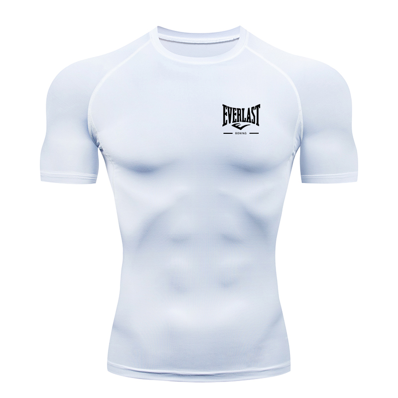 T Shirt Tight Fit - เสื้อยืดรัดรูปสำหรับวิ่งผู้ชายสไตล์ใหม่ปี 2026 แขนสั้น ชุดกีฬาออกกำลังกาย เสื้อฟิตเนส