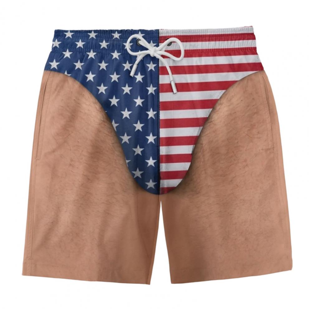 กางเกงชายหาดพิมพ์ลายธงชาติอเมร - Bamboo Fiber Trunk บทวิจารณ์และราคา