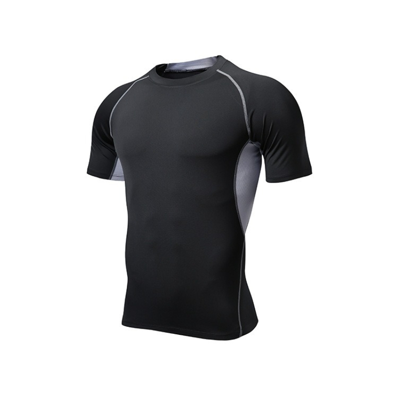 เสื้อยืดว่ายน้ำคอกลมแห้งเร็วสำ - T Shirt Tight Fit บทวิจารณ์และราคา