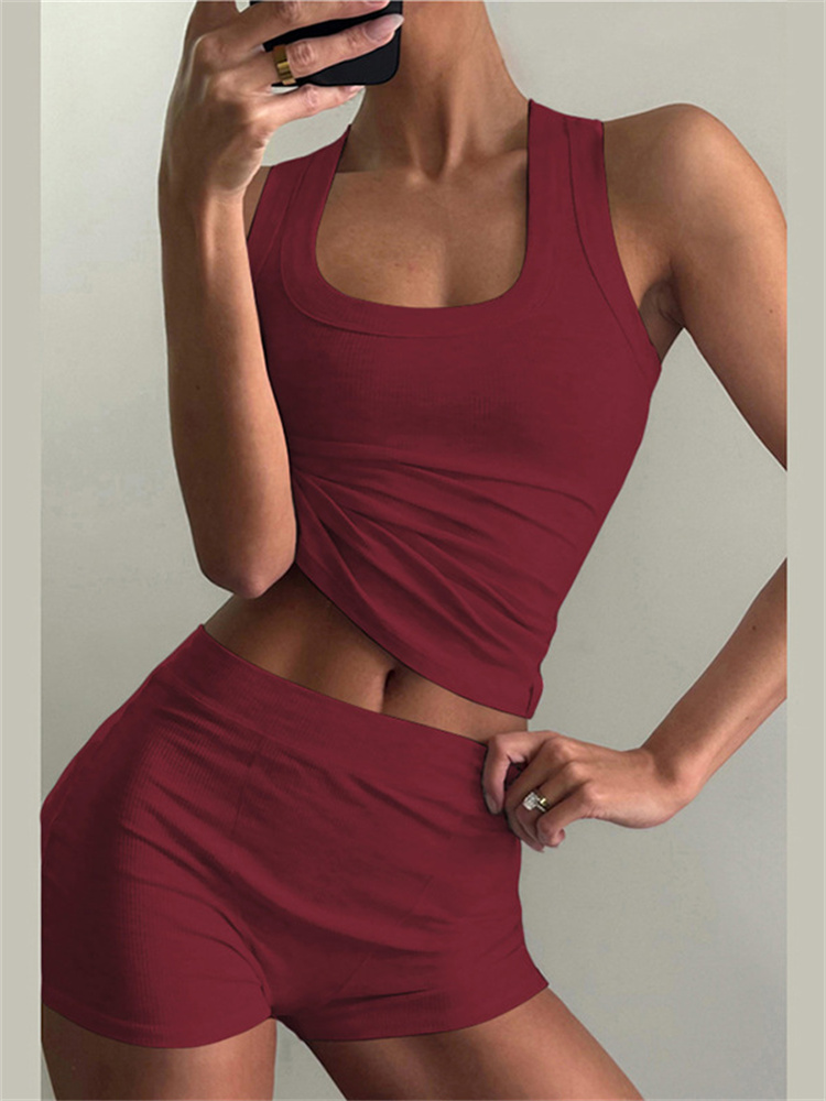 Nibber Ribbed Casual 2 ชิ้นชุด - Tank Top Ribbed บทวิจารณ์และราคา