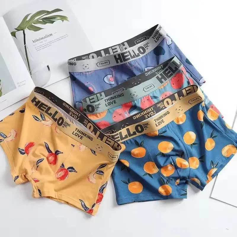กางเกงบ็อกเซอร์ชายพิมพ์ลาย 1/2 - Boxer Brief Pack Cotton บทวิจารณ์และราคา