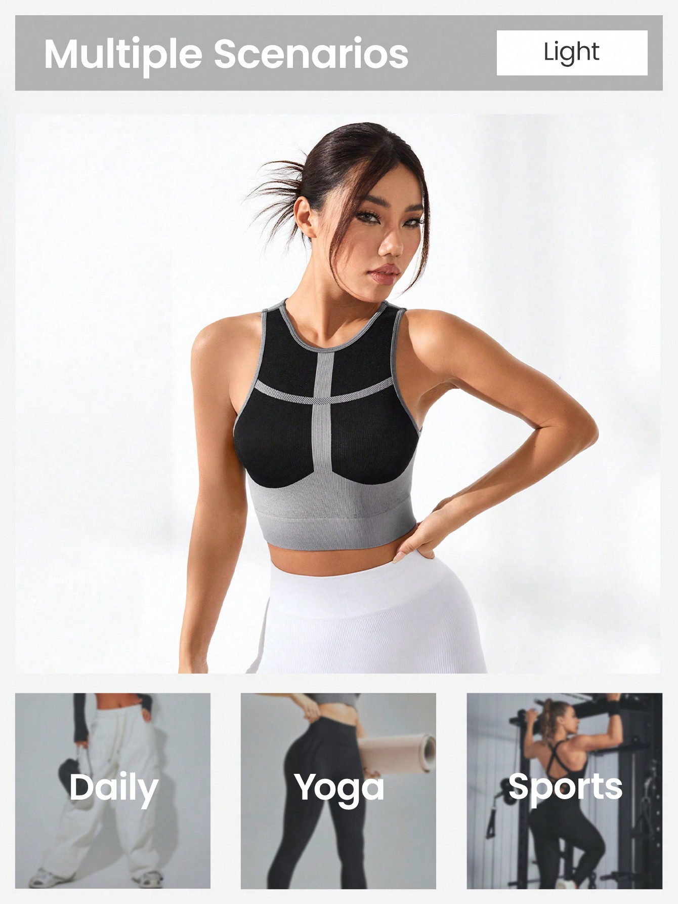 เสื้อกล้ามครอปผู้หญิง คอวี แต่ - Tank Top Ribbed บทวิจารณ์และราคา