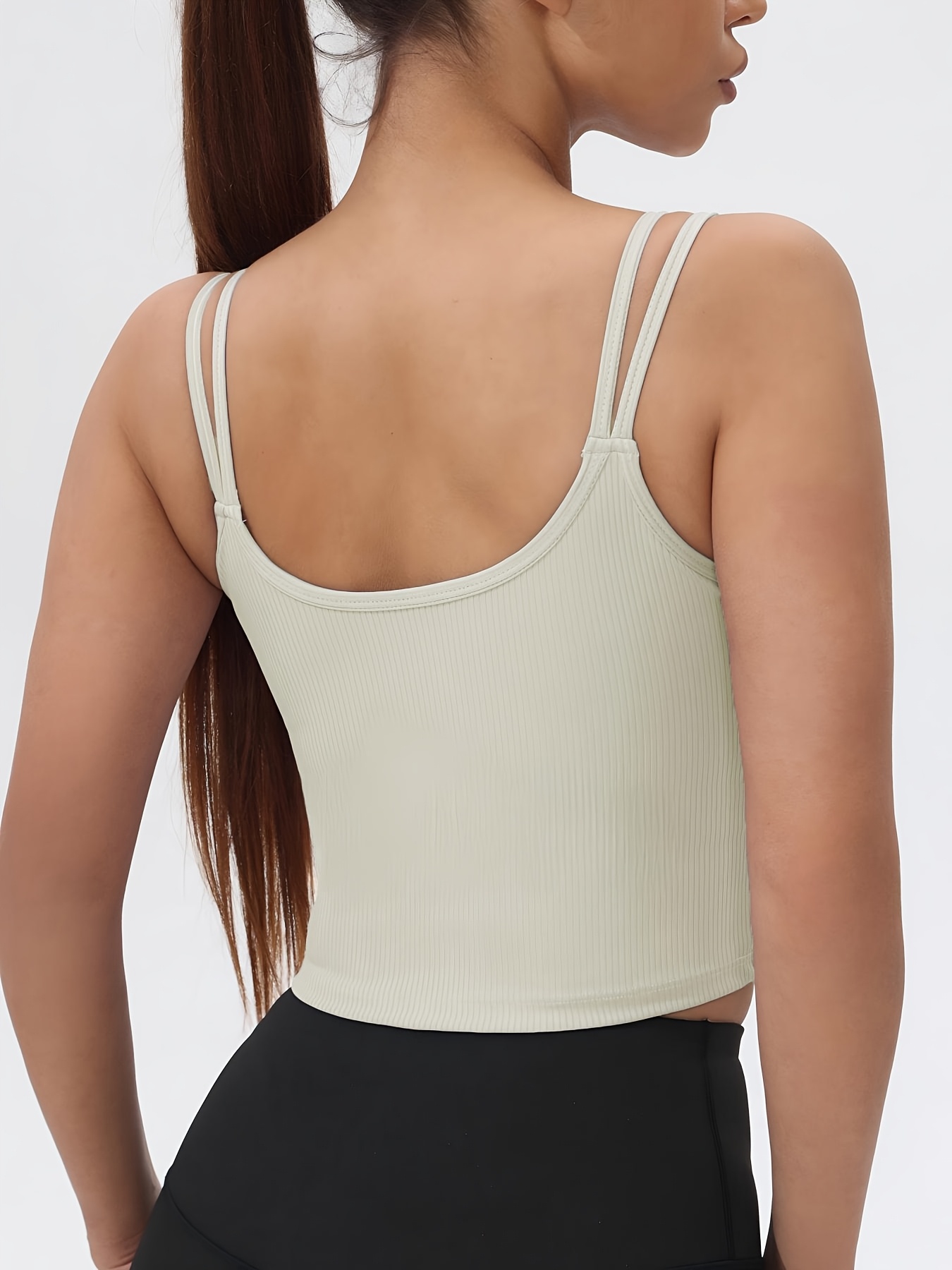เสื้อกล้ามกีฬาครอปแขนกุดแบบซี่ - Tank Top Ribbed บทวิจารณ์และราคา